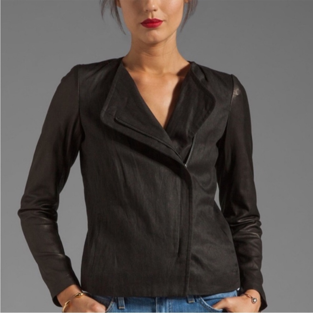 Vince Linen & Leather Jacket - Picture 3 of 13